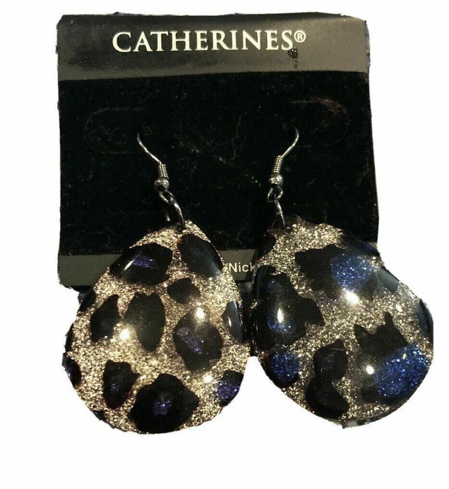 Catherines Silver Cheetah Print Earrings