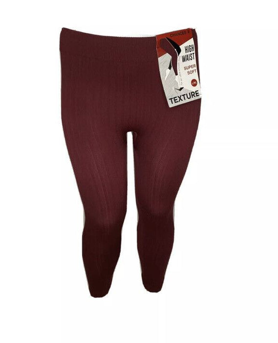 Changes R Women's Super Soft Texture Leggings Burgundy (Size: L/XL)