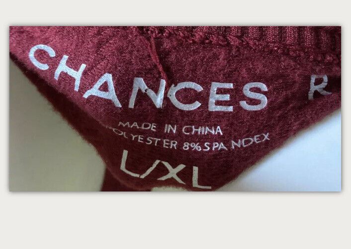 Changes R Women's Super Soft Texture Leggings Burgundy (Size: L/XL)