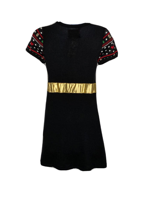 Hybrid Girl's Holiday Sweater Dress Black (Size: XS)