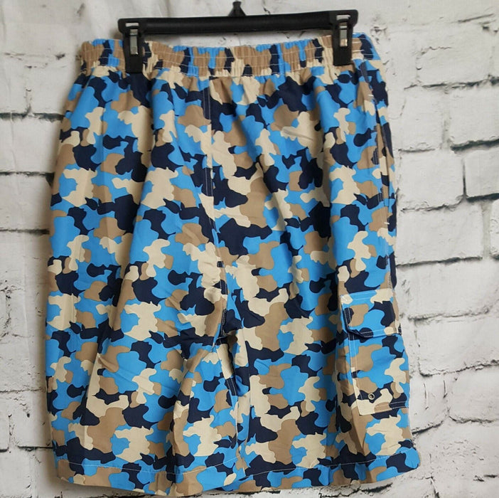 Camouflage Surfboard Shorts Blue/Tan/Black (Size: M; 33)