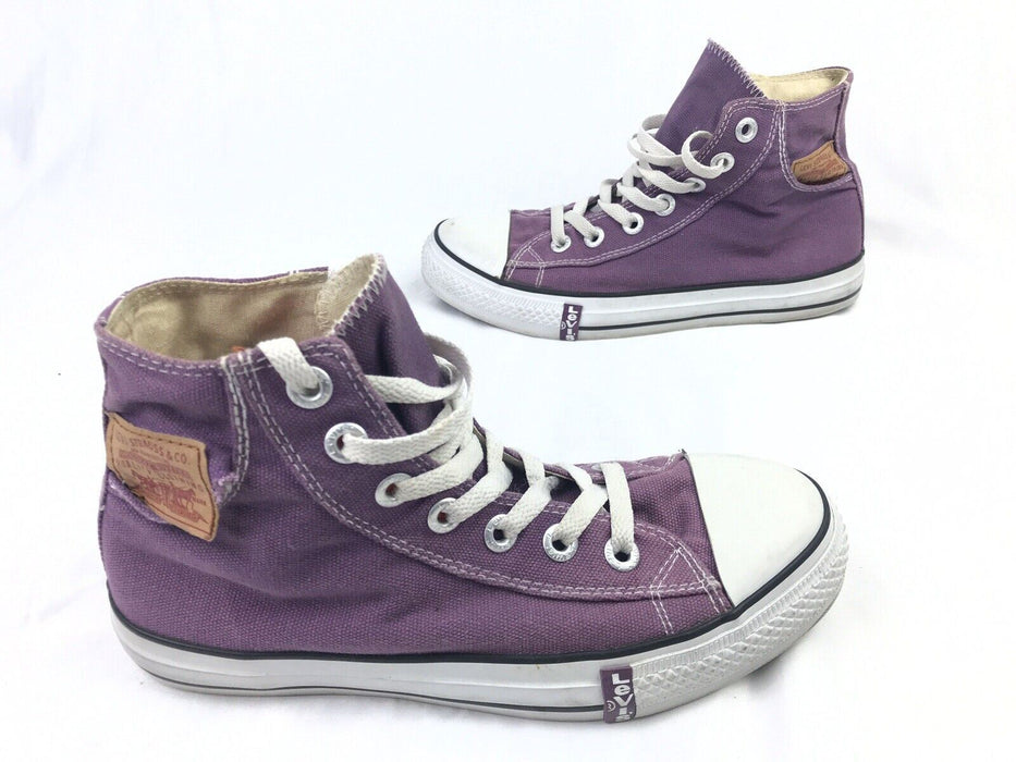 Levi's Shoes  Canvas Hi-top  Purple & White Shoes (Youth Size: 5.5)