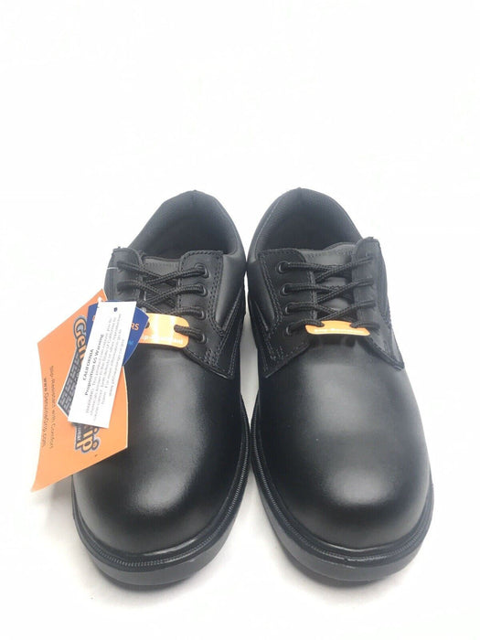 Genuine Grip Black Leather Slip/Oil Resistant Oxford Shoes Men's (Size: 7.5)