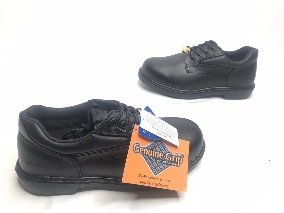 Genuine Grip Black Leather Slip/Oil Resistant Oxford Shoes Men's (Size: 7.5)