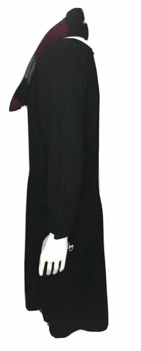 By & By 3/4 Sleeve Sweater Dress with Scarf Black (Size: XL)