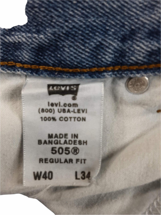 Levi's 505 Regular Fit Jean Medium Wash Blue (Big & Tall: 40 x 34) 505-4891