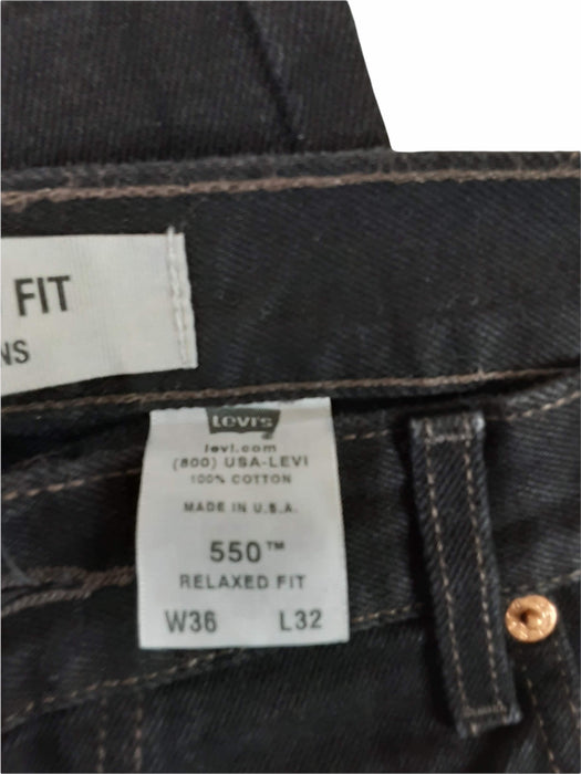 Levi's 550 Relaxed Fit Jeans Men's Black (Size: 36 x 32) 5500260