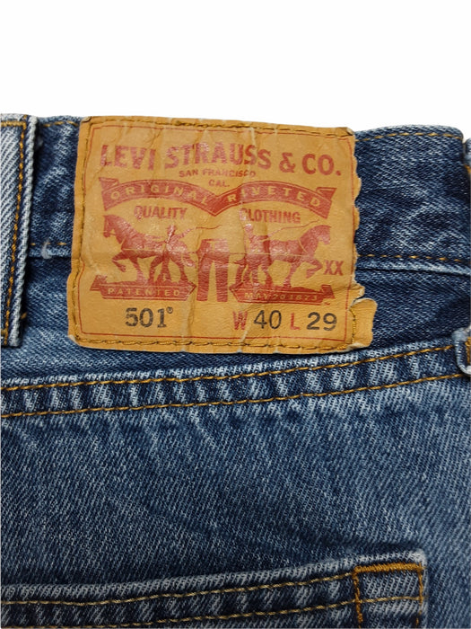 Levi's 501 Original Fit Button Fly Med Wash Blue Jeans (Sizez: 40 x 29) 501-0193