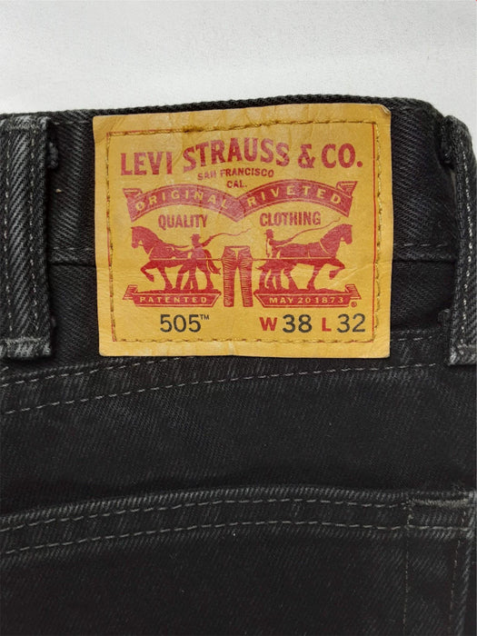 Levi's 505 Regular Fit Jeans Men's Black (Size: 38 x 32) 505-0260