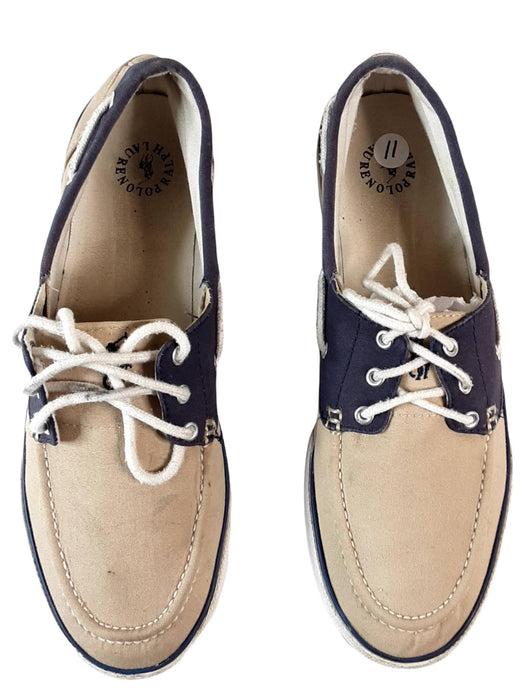 Polo Ralph Lauren Franz Canvas Men's  Boat Shoe Blue/White (Size: 11 D) B11