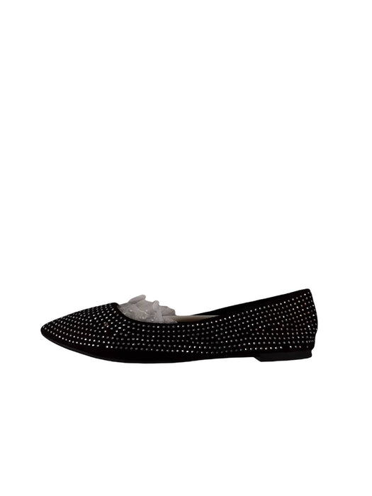 Madden Girl Black Tazorr Embellished Ballet Flats Women's (Size: 8)