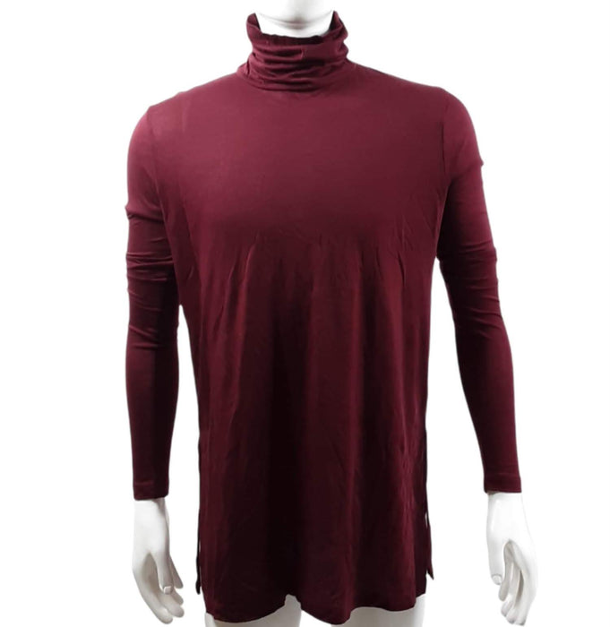 J.Crew Women's Burgundy Long Sleeve Light Weight Turtle Neck Top