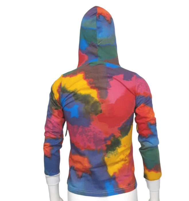 On Fire Girls Multicolor Tie Dye "Blessed Queen" Hooded Shirts