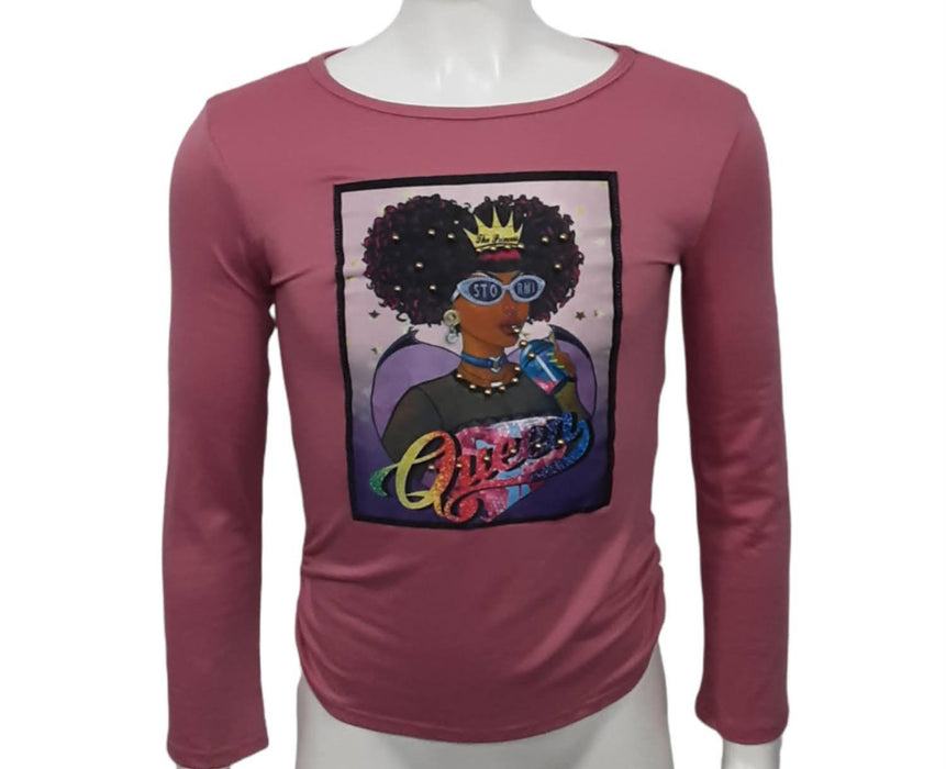 Dream Girl Pink "Queen" Long Sleeve Soft Shirts