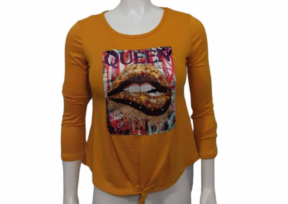 Dream Girl Yellow "Queen" Long Sleeve Soft Shirts