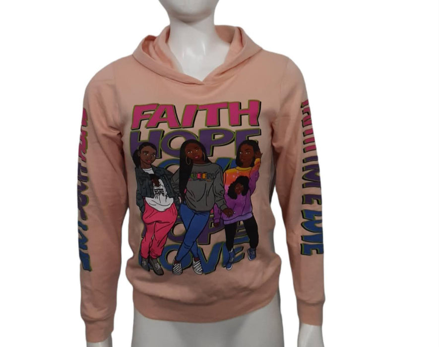 On Fire Girls Mauve "Faith/Hope/Lover" Hooded Shirts