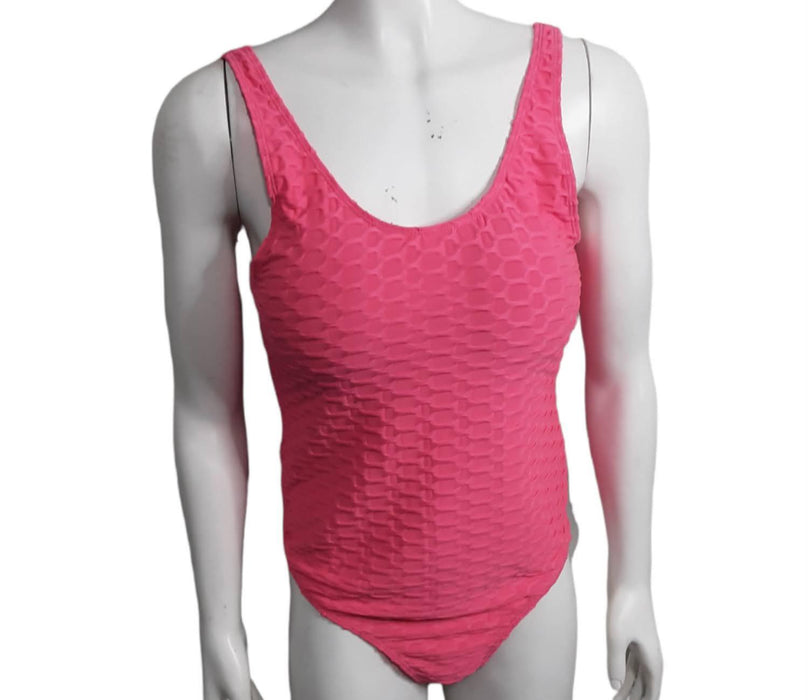 Buzz Women's Pink Workout Soft Tummy Sleeveless Control Bodysuit