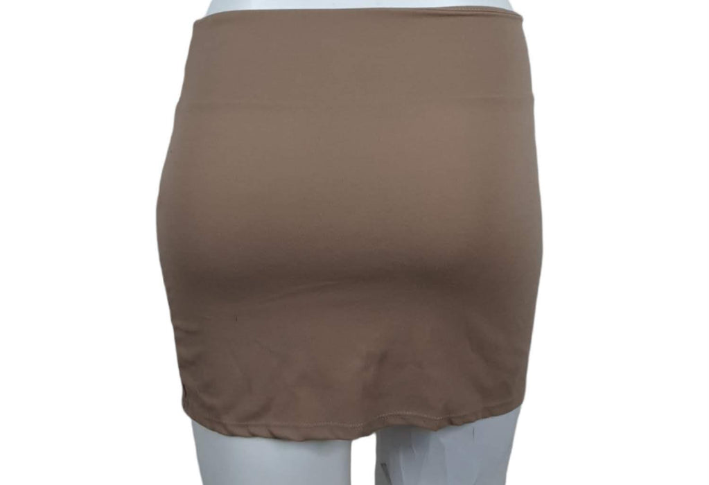 No Comment Women's Beige Mini Curve Skirt