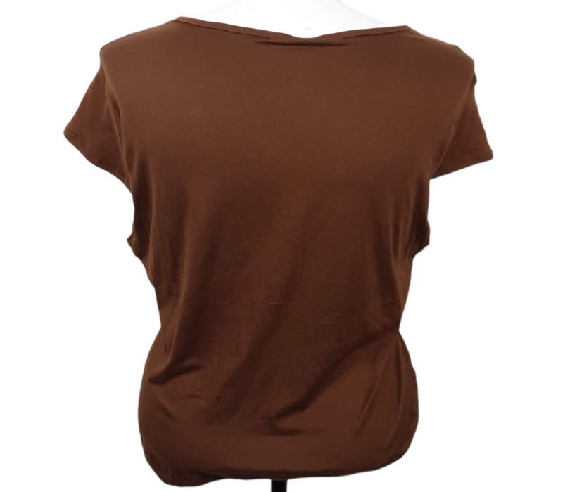 Rue + Women's Brown Sexy Halter Keyhole Solid Crop Top (Size: 3X)