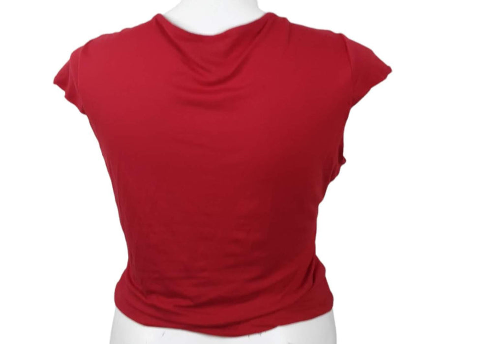 Rue + Women's Red Sexy Halter Keyhole Solid Crop Top (Size: 3X)