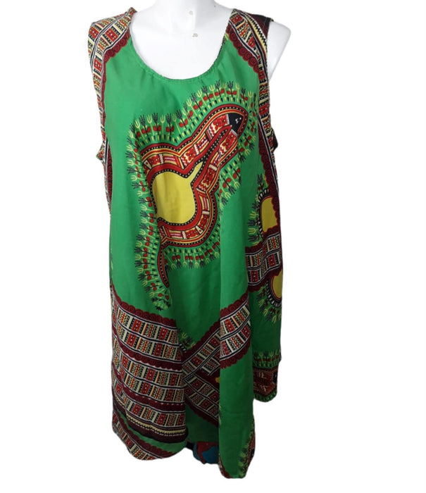 Lapogee Women's Green Sleeveless African Traditional Dress (Size: 3X)