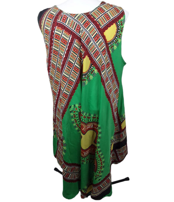 Lapogee Women's Green Sleeveless African Traditional Dress (Size: 3X)