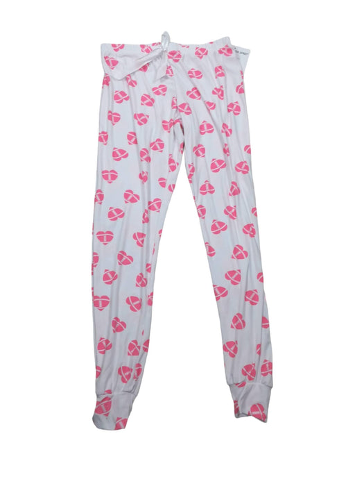 Roll Outta Bed Girls White w/Pink Football Soft Pajama Pants (Size: S)