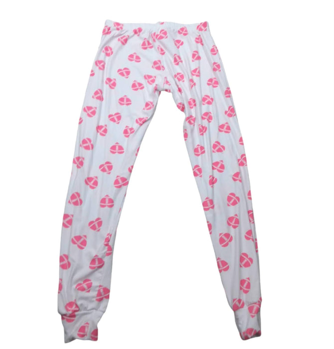 Roll Outta Bed Girls White w/Pink Football Soft Pajama Pants (Size: S)