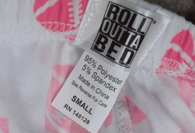 Roll Outta Bed Girls White w/Pink Football Soft Pajama Pants (Size: S)