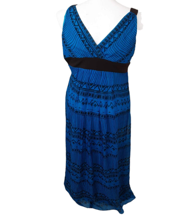 Robbie Bee Brown/Blue V-Neck Sleeveless Dress (Size: 6)