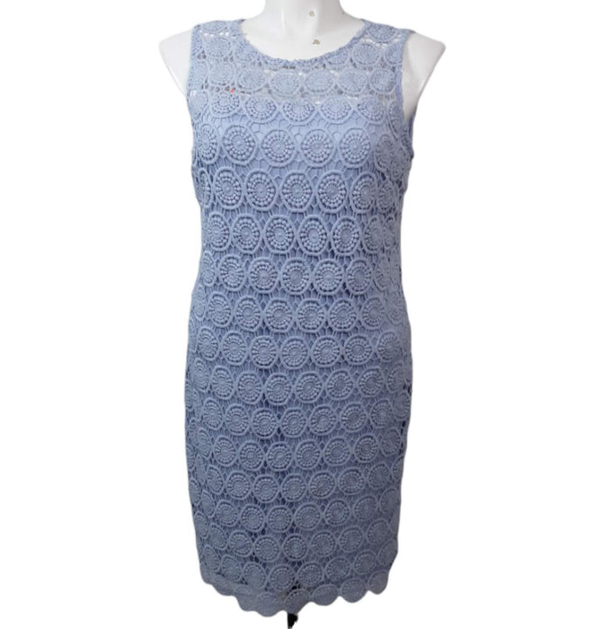 Jessica Howard Women's Blue Sleeveless Lace Formal Dress (Size: 14)