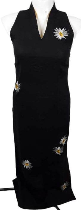 Sharon Young Women's Black Floral Sleeveless Dress (Size: 12)