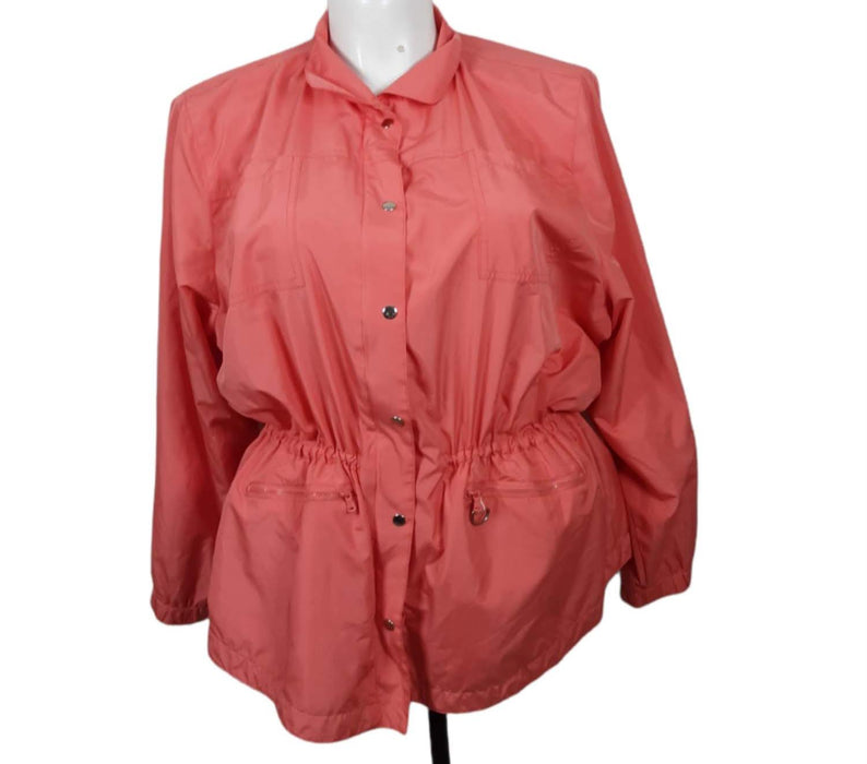 Liz & Me Women's Orange Button Up Long Sleeve Jacket (Size: 2X/22-24)