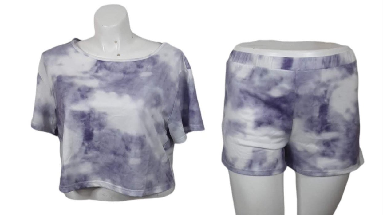 Romantic Hut Women's Purple Tie Dye 2 Pic Outfit (Size: XL)