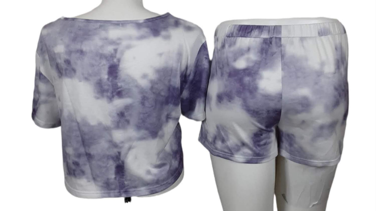 Romantic Hut Women's Purple Tie Dye 2 Pic Outfit (Size: XL)