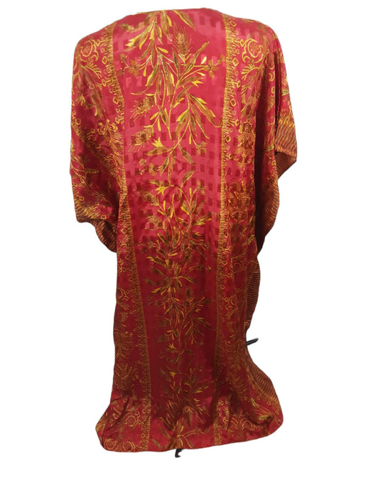 Ashro Women's Red/Yellow Culture Wing Sleeve Dress (Size: Free Size)