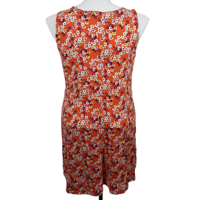 A.n.a Women's Orange Mimi Floral Sleeveless Dress (Size: L)22250030687