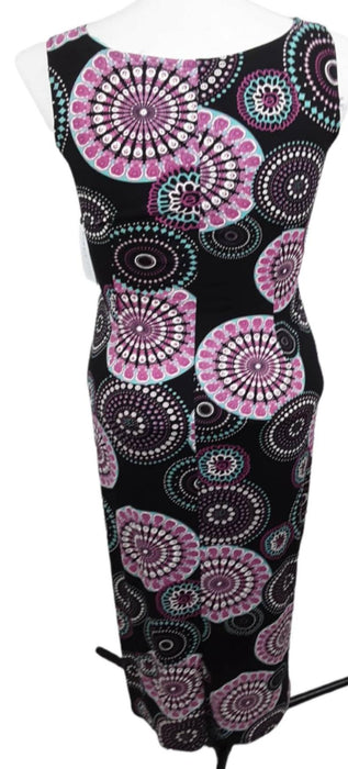 Robbie Bee Black Floral Sleeveless Dress (Size: PM) 889648420735