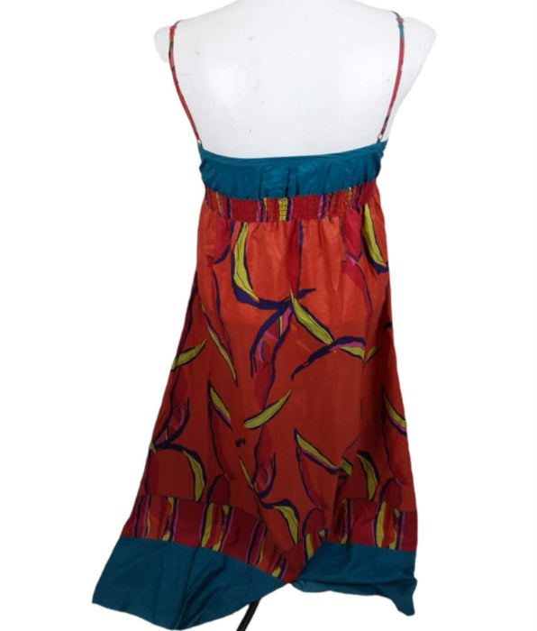 Women's Orange/turquoise Work Of Art Beach Dress (Size: M)