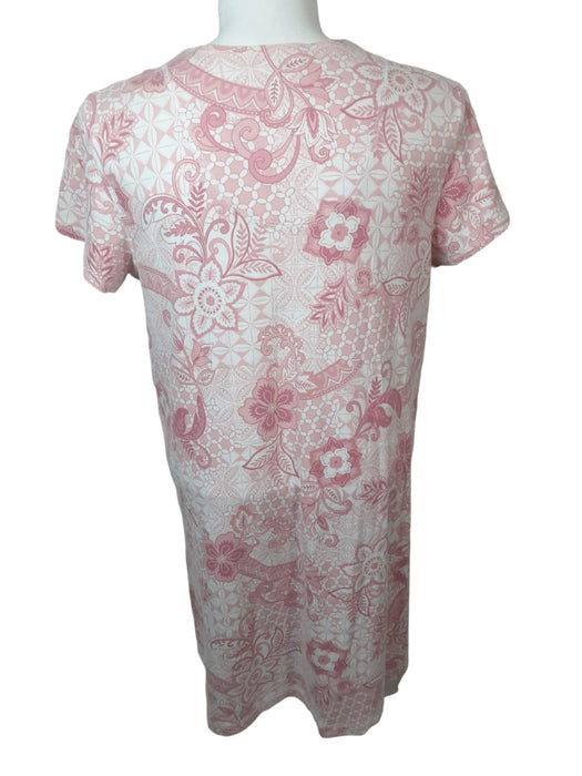 Miss Elaine Women's Pink Floral Button Up Gown (Size: L)