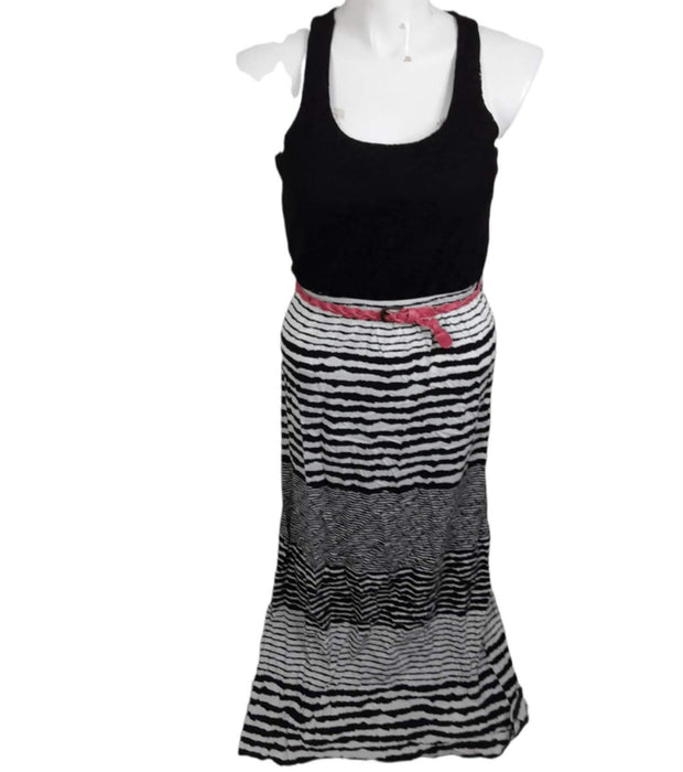 Trixxi Women's Black/White Sleeveless Dress w/ Belt (Size: L)