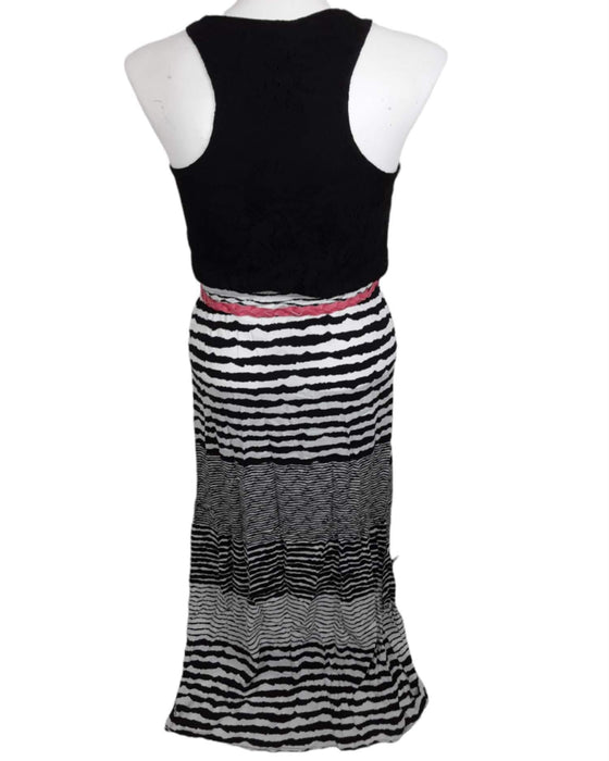 Trixxi Women's Black/White Sleeveless Dress w/ Belt (Size: L)