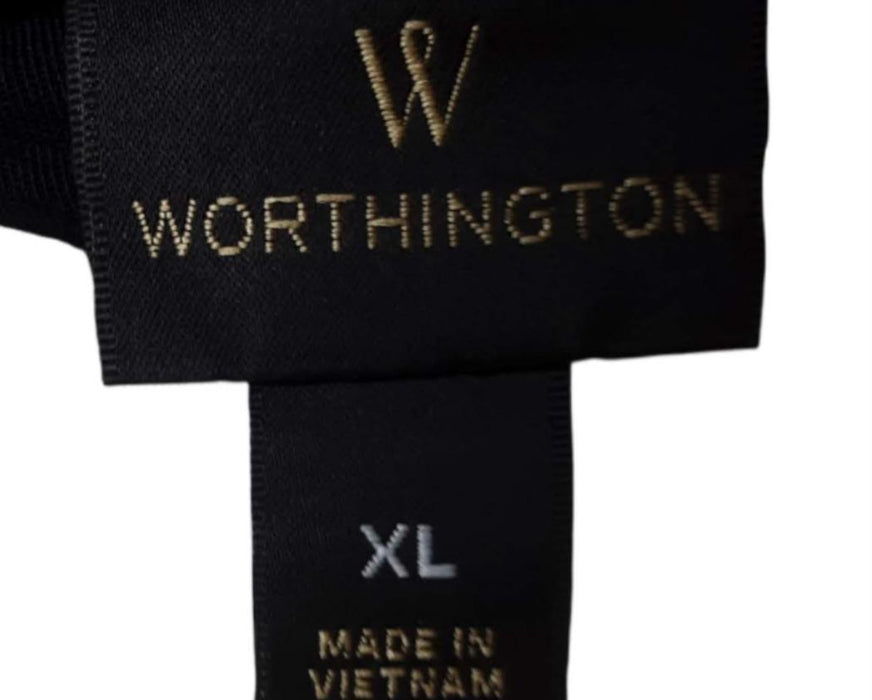 Worthington Black Modern Fit V-Neck Dress (Size: XL)