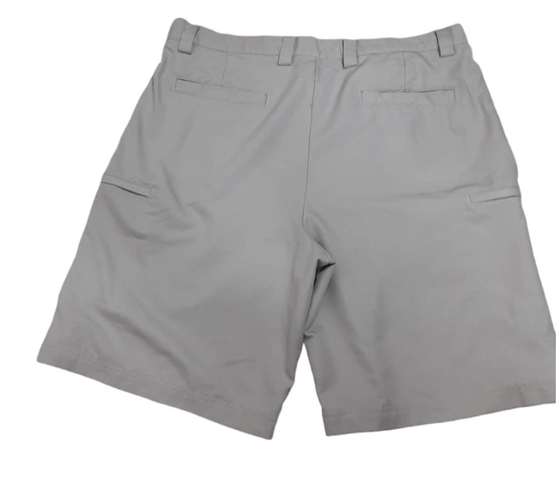 IZOD Flat Front XFG Relaxed Fit Men Shorts Beige (Size: 36 x 10)