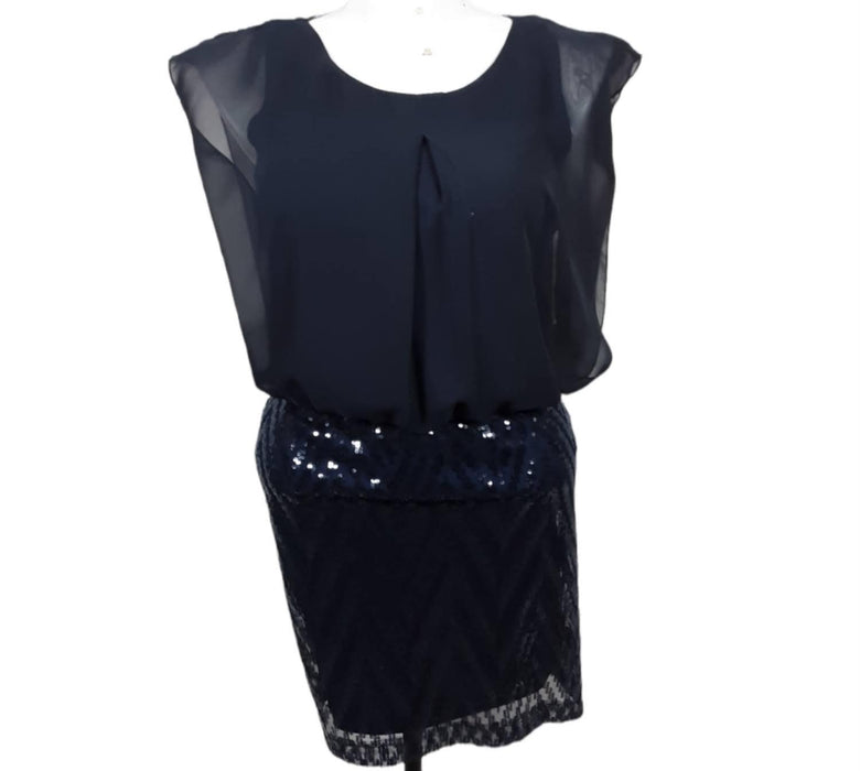 Speechless Women's Navy Blue Sparkle Dress (Size: L) 601350279865