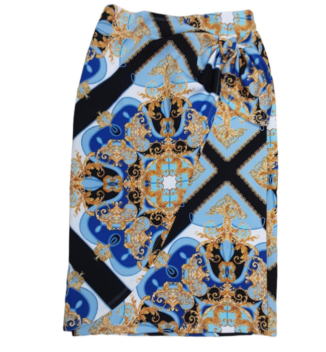 Bold Elements Women's Blue Foulard Asymmetrical Skirt (Size: XS)8255075010103