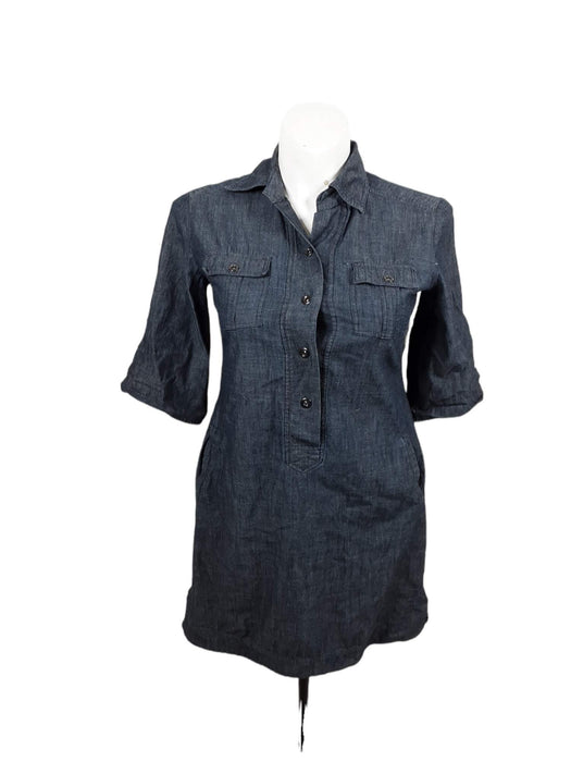 NY & Co Women's Blue Denim Long Sleeve Dress (Size: 6)