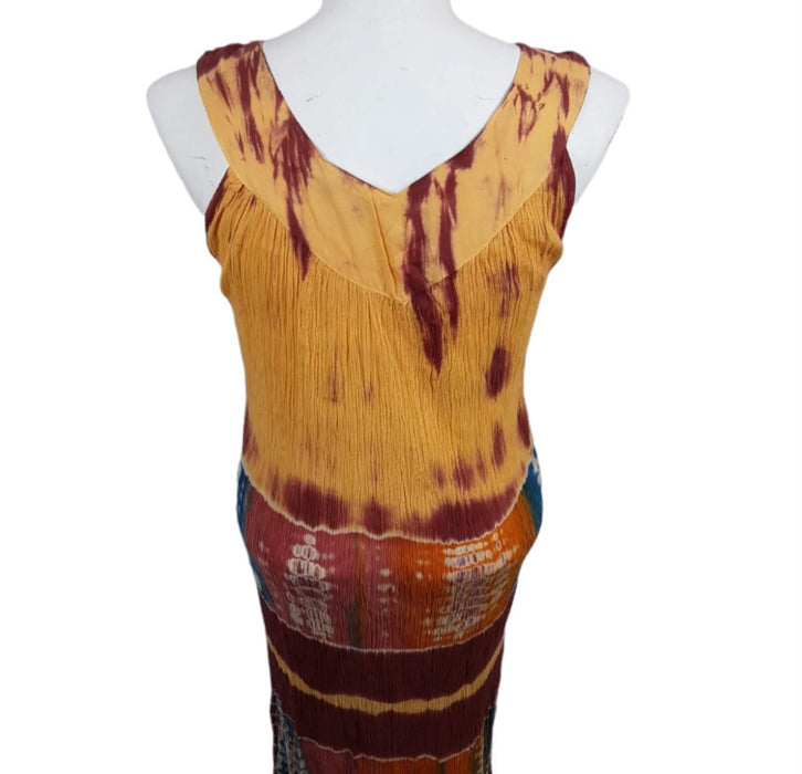 Jessica Taylor Women's Orange/Red Tie Dye Sleeveless Sun Dress (Size: 3X)