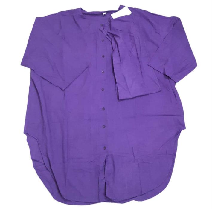 Fashion Island Women's Purple Button Up Top w/ Head Wrap (Free Size)