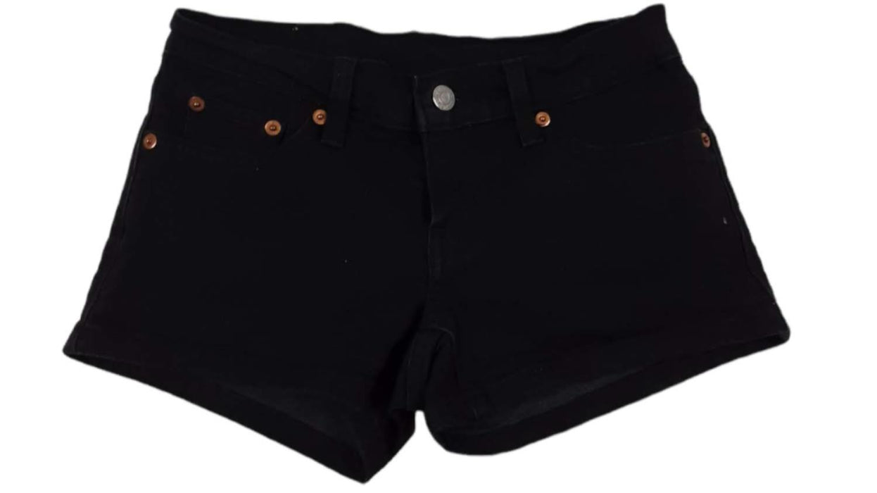 Levi Women's Mini Denim Roll Up Shorts Black (Size: 24)